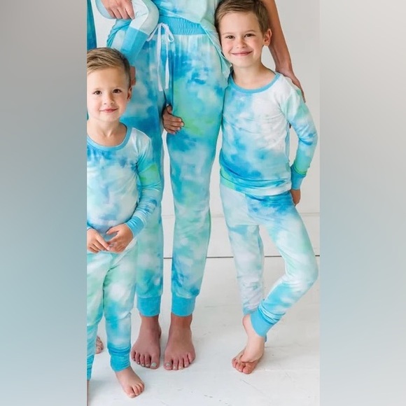 Little Sleepies Pajama Pants-2 pair Womens-LARGE Tidepool and Purple Watercolor - Picture 2 of 14